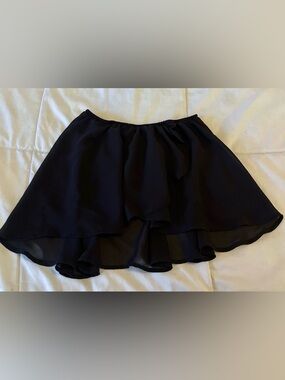 Bloch Girls Black Mock Wrap Mesh Ballet Dance Skirt Barre kids size 8-10